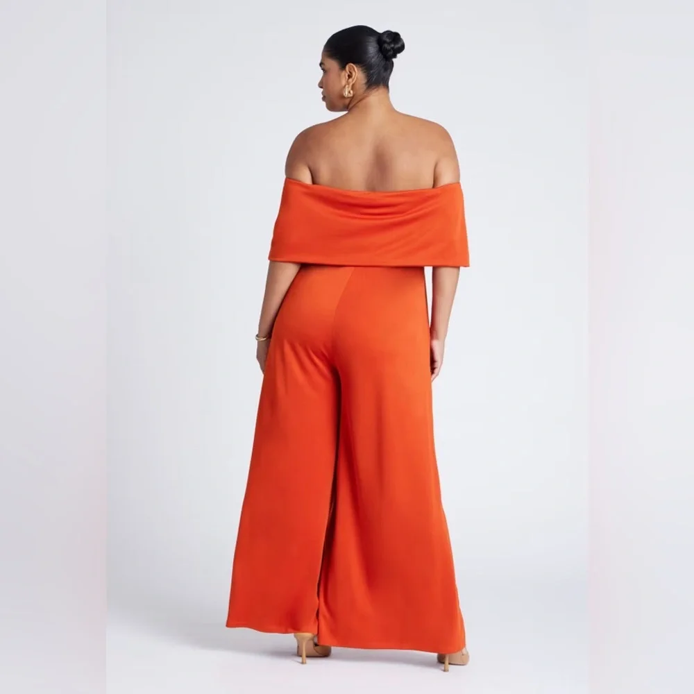 ELOQUII | Off-Shoulder Wide-Leg Jumpsuit - Picture 2 of 7